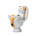 thumbnail image 3 of Opvise Funny Cat Figurine Spiritual Consolation PVC Vivid Appearance Toilet Series Cat Statue Party Supplies Multicolor, 3 of 8