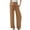 Brown, variant on Pants for Women Casual Elastic Waist Pants for Women Casual Wear Dinner High Waist Cropped Sweatpants Sports Drawstring Linen Petite Business Brown L