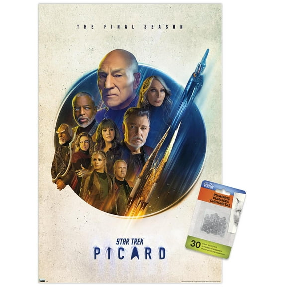 Star Trek: Picard - Key Art Wall Poster with Push Pins, 14.725" x 22.375"