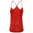 thumbnail image 2 of FashionOutfit Women's Basic Solid Burn Out Strap Tank Tops, 2 of 3