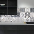thumbnail image 2 of 24 piezas de pegatinas autoadhesivas para azulejos de pared, pegatinas marroquíes impermeables, decoración de bricolaje para cocina y baño (24 piezas, 15 x 15 cm), 2 of 5