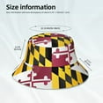 thumbnail image 3 of Flag Of Maryland Bucket Hat Stripe Beach Fisherman Hats For Women Men Reversible Double-Side-Wear With Reflective, 3 of 7