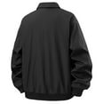 thumbnail image 3 of Iugvhana Golf Jacket for Men Full Zip Lightweight Jacket Waterproof Long Sleeve Lapel Collar Hiking Outdoor Jacket Windbreaker Black XXXL, 3 of 3
