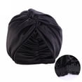 thumbnail image 4 of Women's Double Layer Satin-Like Sleep Cap, Twisted Design Headband for Beauty Sleep, Skincare Routine, Home Relaxation and Chemotherapy Comfort, Machine Washable Headwear, 4 of 4