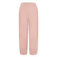 thumbnail image 3 of TYGHBN Women Pant Waist Crop Loose Colour Pure and Pants Harem Linen Elastic with Pocket Women Casual Pants Women Summer Pants Casual Summer Work Pants for Women Drawstring Sweatpants Women Casual, 3 of 4