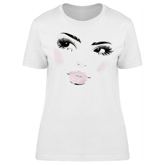 Beautiful Womans Face T-Shirt Women -Image by Shutterstock, Female x-Large