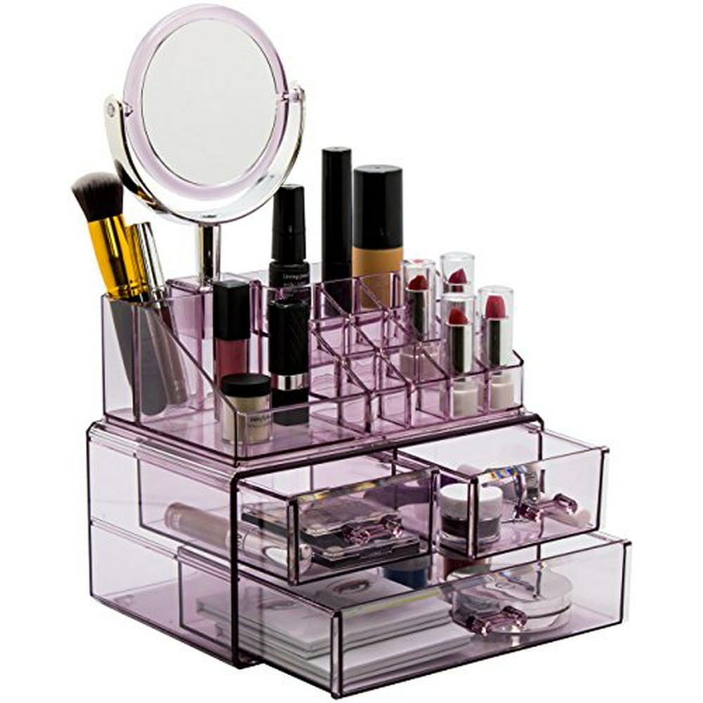 Sorbus Acrylic Cosmetic Makeup Organizer with Makeup Mirror Jewelry