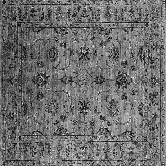 Ahgly Company Indoor Square Oriental Gray Industrial Area Rugs, 8' Square