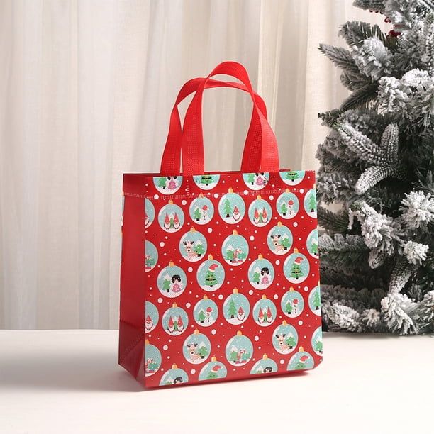 Adornos navideños, adornos para árboles de Navidad, bolsas de regalo navideñas, bolsas resistentes para golosinas, bolsas de supermercado, bolsas de costura, bolsas de regalo multiusos no tejidas, 9.0