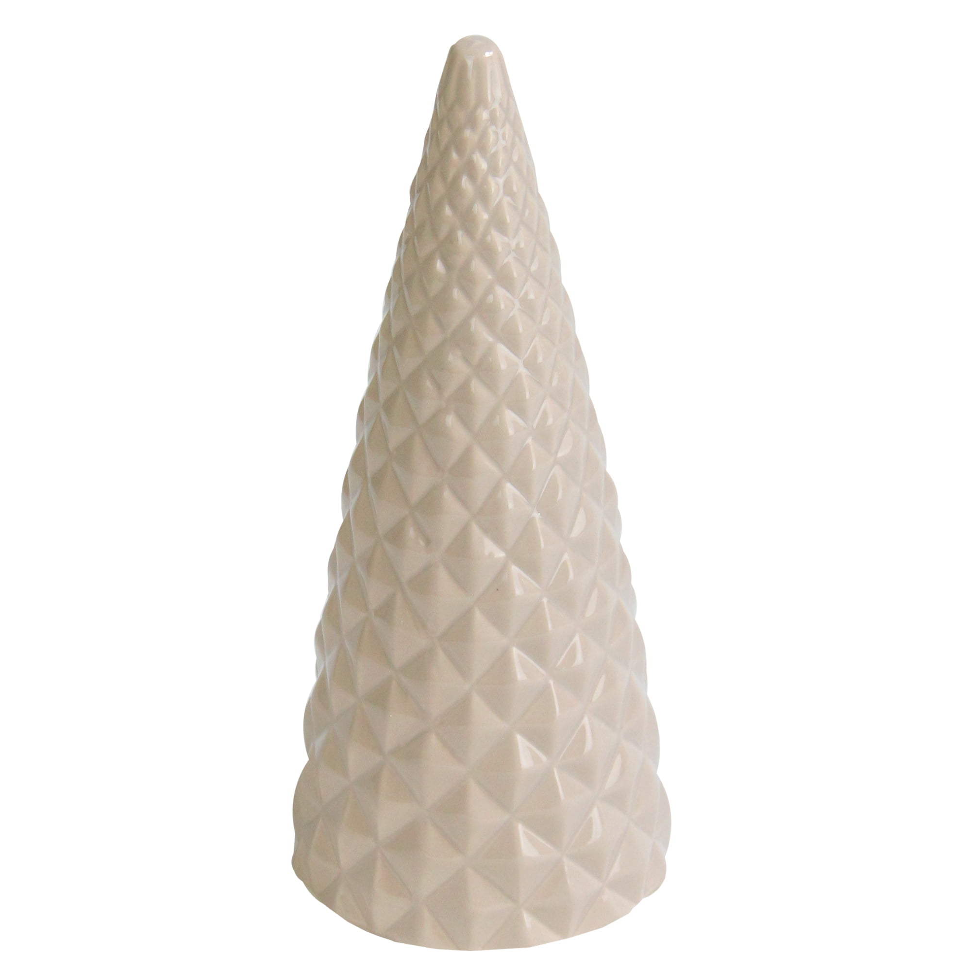 10" Ivory Ceramic Cone Christmas Tree Tabletop Decor