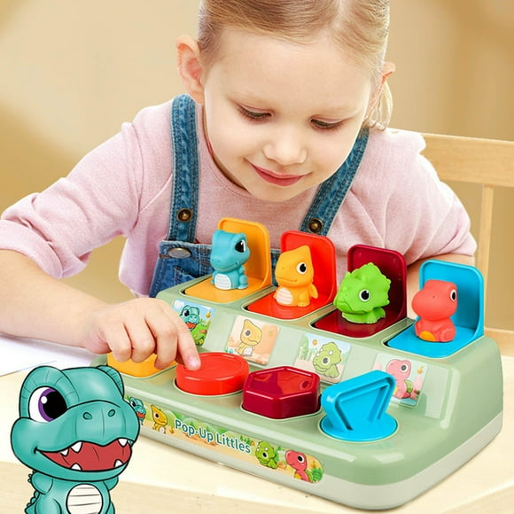 EGNMCR Dinosaur Station Pop-up Causal Relationship Baby Mechanism Box Dinosaur Early Education Toy Puzzle playing Birthday Gifts for Kids