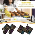 thumbnail image 6 of Electric Guitars Rock Music 4Pcs Oven Mitts and Pot Holders Sets Oven Kitchen Gloves Hot Pads for Cooking BBQ Baking Grilling, 6 of 7