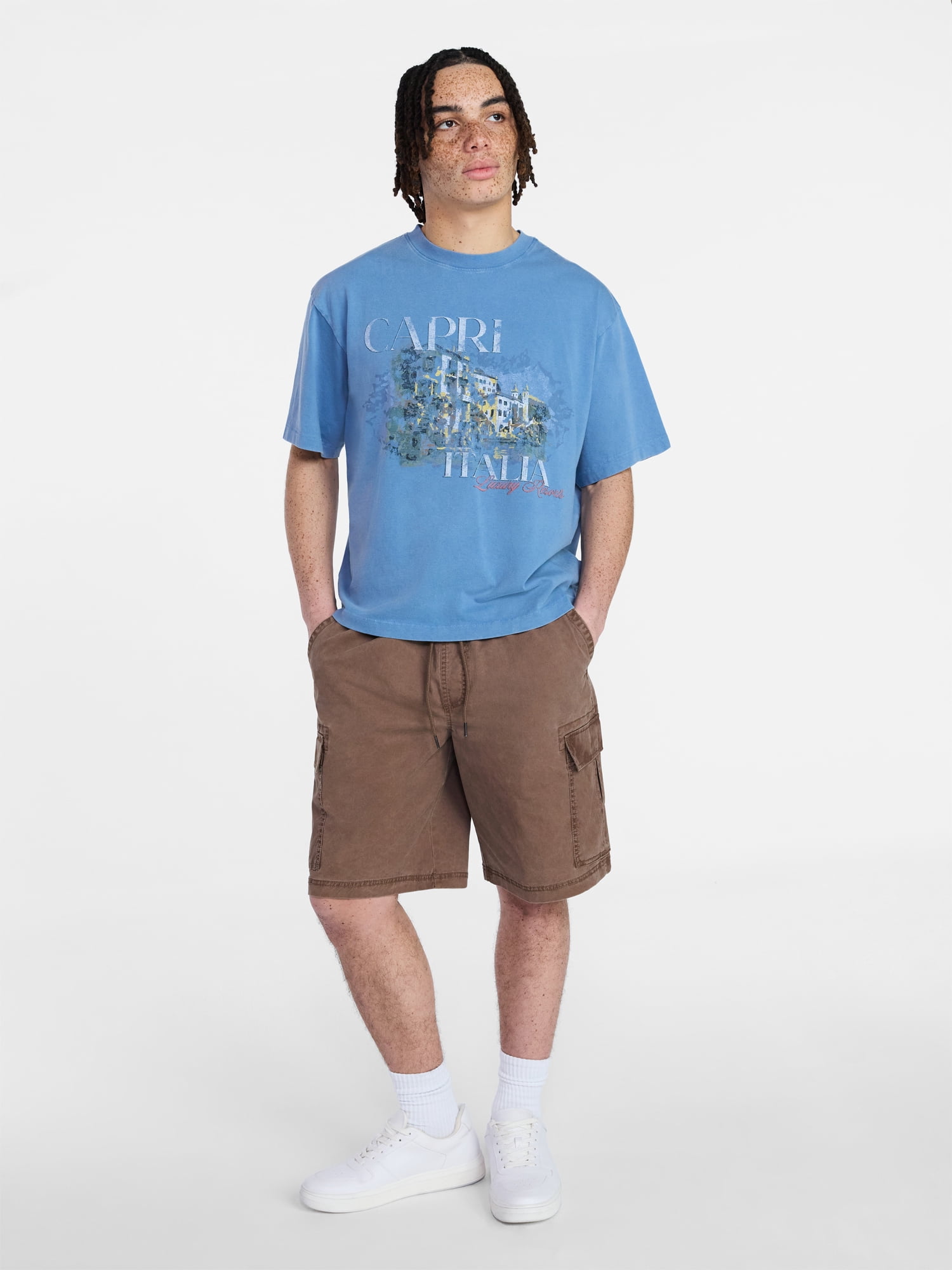 No Boundaries Twill Cargo Shorts, 10" Inseam, Men's XS-5XL