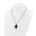 thumbnail image 3 of Chisel Stainless Steel Brushed Black IP-plated with CZ Dog Tag on a 24 inch Cable Chain Necklace, 3 of 5