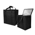 thumbnail image 1 of Paquete de 2 bolsas de comestibles reutilizables con aislamiento, bolsa térmica plegable para comestibles, bolsa aislada grande resistente (negro carbón), 1 of 5