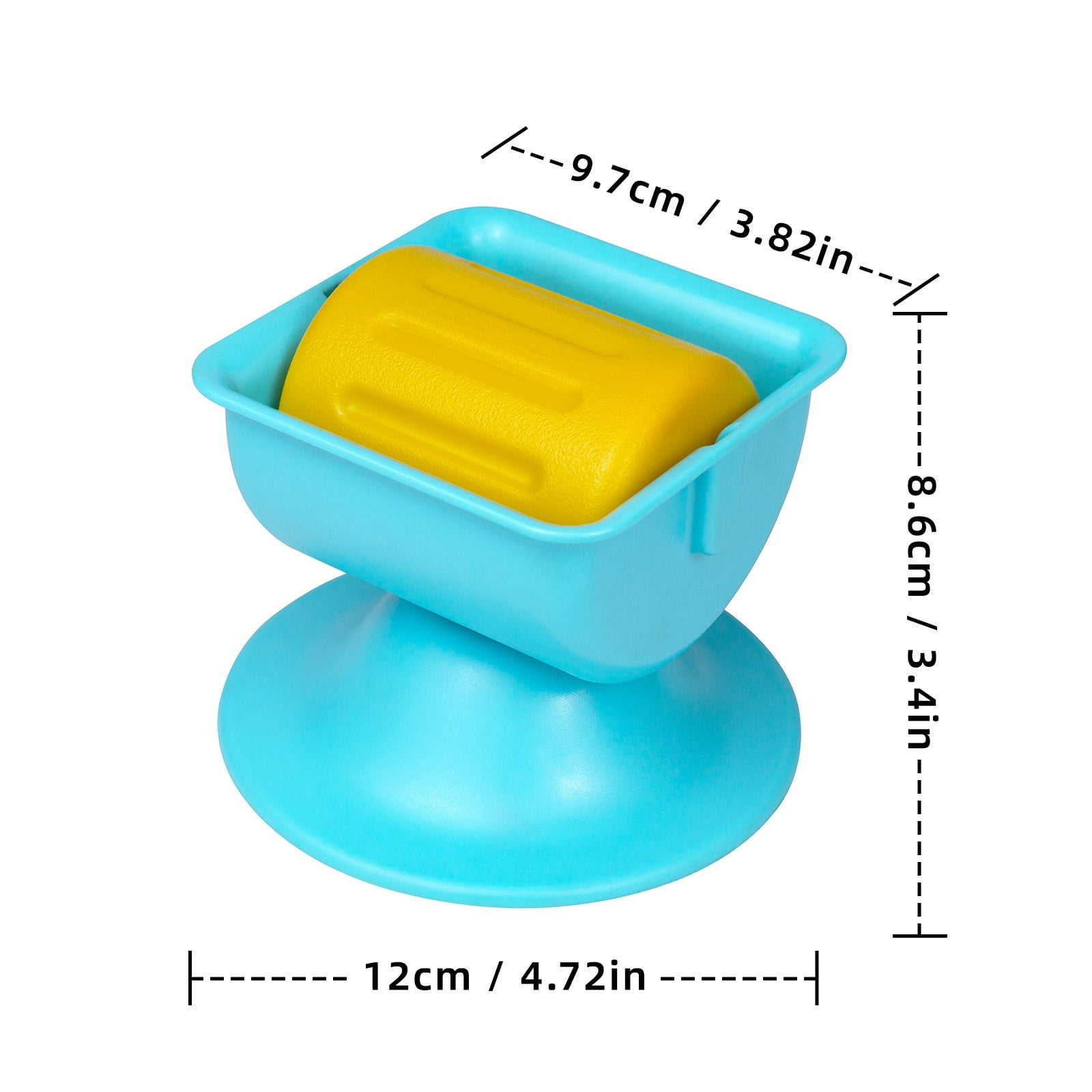 FEISHENTT Slow Feed Cat Bowl, Elevated Cat Food Dish with Tilted Design, Dual-Use for Dry and Wet Food Blue One Size