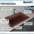 thumbnail image 4 of Ruvati 33 x 22 inch Drop-in Topmount Single Bowl Kitchen Sink Carnelian Red, 4 of 10