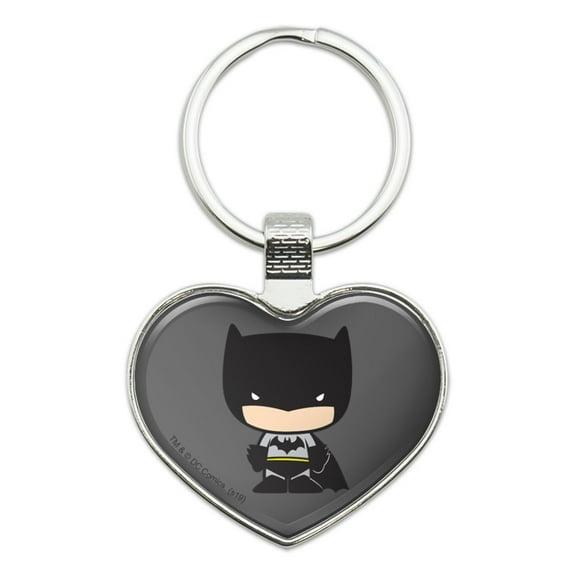 Batman Cute Chibi Character Keychain Heart Love Metal Key Chain Ring
