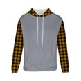 thumbnail image 4 of M-4X Big & Tall Hoodies for Men Plus Size Pullover Fleece Lined Sweatshirts Mens Casual Long Sleeve Plaid Printed Athletic Workout Hoodie with Pocket, 4 of 5