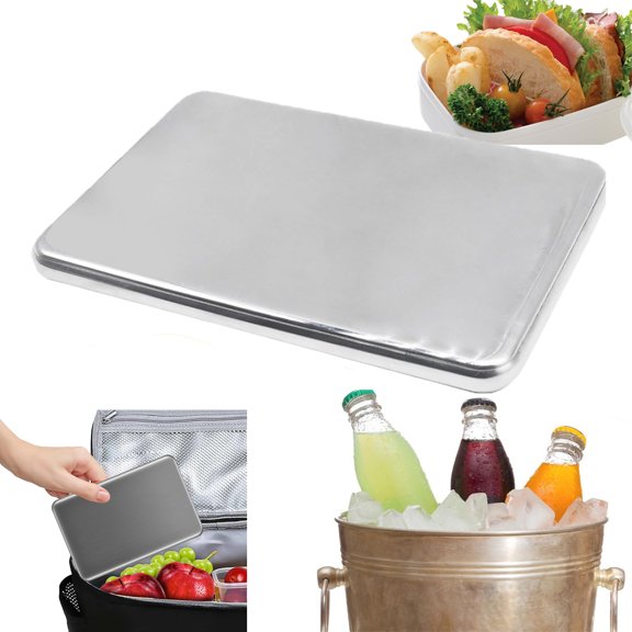 Tutuviw Stainless Steel Ice Packs,Freezer Bag Outdoor Cooler,Hiking Food Chiller,Picnic Box Ice Inserts,No Water Needed Quick Freeze,Metal Long-Lasting Freezer Packs Keep Food/Drinks Fresh/Cool