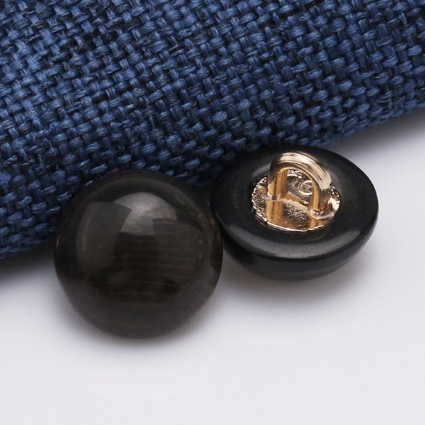 Nvzi 20 botones negros de 11,5 mm para coser - Botones de resina y aleación para cierres de costura - Ideales para diversas manualidades y decoración de prendas de vestir
