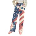 thumbnail image 3 of Womens 4th of July Pajama Pants Patriotic Star and Stripes Print Pj Pants Soft Sleepwear 4th of July Pants, 3 of 6