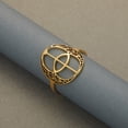 thumbnail image 4 of Vesica Pisces Stainless Steel Ring Geometric Personality Party Accessories, 4 of 5