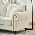 thumbnail image 6 of Chesterfield Chenille Sofa, 86" Upholstered Cloud Couch with Rolled Arms and Nailhead Trim, 3 Seater Deep Seat Sofa for Living Room, Beige, 6 of 9