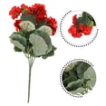 thumbnail image 3 of Chendee Bunch Artificial Geranium Red Pink Flowers Plant Artificial Flower Home Decor,Red, 3 of 9