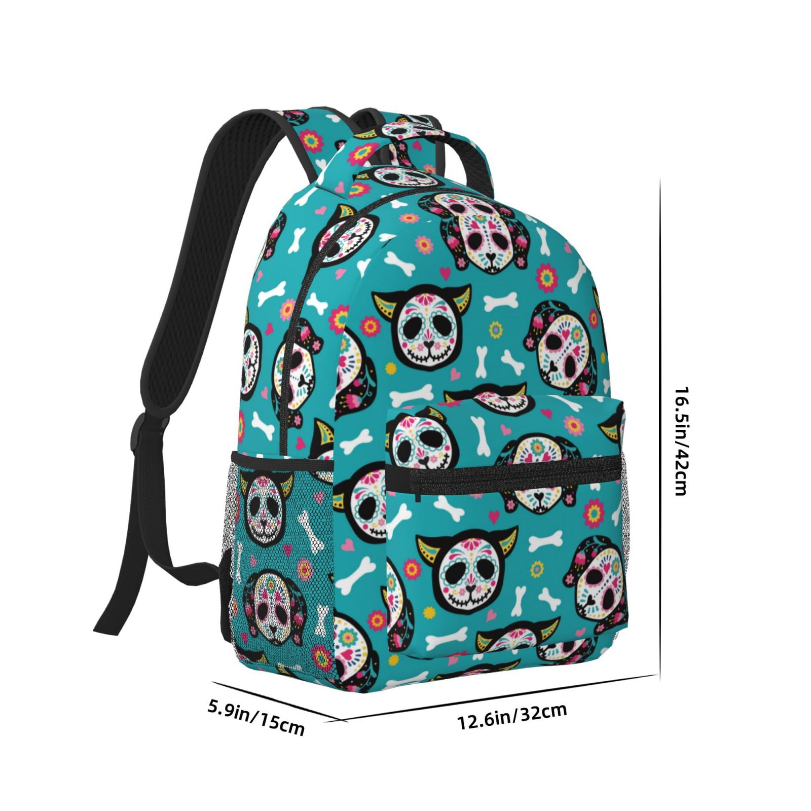 Xecao Skull Cat Travel Backpack: A spacious, stylish computer backpack ideal for men and women, perfect for college, school, or daily travels