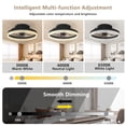 thumbnail image 4 of Jopath 16" Ceiling Fan with Light,LED Crystal-Inspired Acrylic Ring Flush Mount Fan Lamp with Invisible Blades, Remote Control and Dimmable Lighting for Bedroom, Living Room,Black, 4 of 9