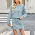 thumbnail image 6 of DHFJKG Women's Skirt Sets Joggers 2 Piece Outfits Raglan Long Sleeve Top And Drawstring Mini Skirt Comfortable Casual SportsWear Versatile Outfit, 6 of 9