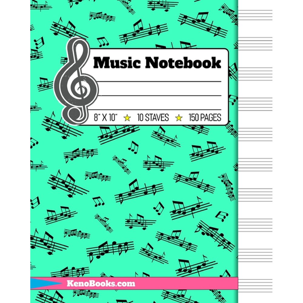 Music Notebook Paper Notebook for Kids 10 Large Staves per Page, made for Music Teachers