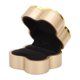 thumbnail image 1 of Caja de anillos iluminada, flocado suave, luminoso, diseño de trébol de cuatro hojas, caja de regalo para exhibición de joyas, aniversarios de bodas, color dorado, 1 of 5
