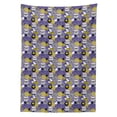 thumbnail image 2 of Purple and Yellow Tablecloth, Pop Art Concept of Smart Cats Autumn Leaves Abstract Shapes and Cameras, Rectangle Satin Table Cover for Dining Room and Kitchen, 52" X 70", Multicolor, by Ambesonne, 2 of 2