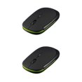 thumbnail image 1 of Wisewang 2 .4GHz Wireless Mouse Smooth Hand Feeling Slim USB Receiver Changeable 1600DPI Optical Gaming Mouse Black 2Set, 1 of 6