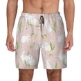 thumbnail image 2 of Picia Rabbit pattern Mens Swim Trunks with Compression Liner Stretch Beach Shorts Quick Dry with Zipper Pockets No-Chafing Board Shorts-Small, 2 of 9