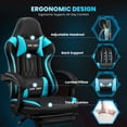thumbnail image 6 of JONPONY Big and Tall 500lbs Gaming Chair with Bluetooth Speakers Gamer Chair with Footrest Game Chair with Lumbar Support and 360-Swivel Seat and Headrest for Adults, Blue, 6 of 11