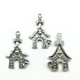 thumbnail image 5 of U8MO 10/40pcs flower house antique silver charms pendants jewelry marking DIY 31*19mm-4pcs, 5 of 8