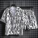 thumbnail image 5 of Conjuntos de camisas para hombre, conjuntos de playa blancos, conjunto de 2 piezas, conjunto coreano de dos camisetas, pantalones cortos, trajes para hombre, elegantes, 5xl, elásticos, sueltos, fresco, 5 of 5