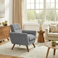 thumbnail image 5 of Gray Fabric Accent Arm Chair with Wood Legs, 5 of 5