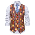 thumbnail image 2 of Western Vest for Men Men'S Vest Paisley Floral Print Vest Wedding Party African Big Joy Vest (No Tie and Shirt) Dark Grey L, 2 of 3