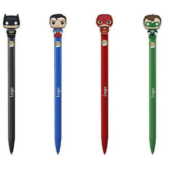Funko Collectible Pen with Topper - DC Comics - SET OF 4 (Flash, Batman, Superman  1)