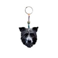 thumbnail image 1 of Border Collie Dog Head Pet Animal 3D Figurine Keychain Multicolored Macramé Metal Ring - Handmade Gifts Boho Car Keys Bag Accessories, 1 of 1