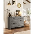 thumbnail image 3 of CHITOOMA 8 Drawer Dressers for Bedroom, Double Horizontal Wooden Dresser, Chest of Drawers for Living Room, Nursery, Hallway, Gray, 3 of 12