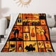 thumbnail image 1 of Witch's Hat Black Bats and Decorated Pumpkins for Sofa Bed Couch Chair Halloween Theme Flannel Throw Blanket Gift Spiderwebs Fivean unisex, 1 of 2