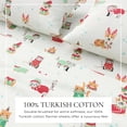 thumbnail image 2 of Great Bay Home Christmas Flannel Sheet Set - 100% Turkish Cotton - Double Brushed - Twin, Dog Cat Christmas, 2 of 6