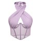 thumbnail image 5 of Chaleco sin mangas con tirantes para mujer - Top corsé con escote irregular, poliéster, verano/fiesta - Tallas XS-L, 5 of 6