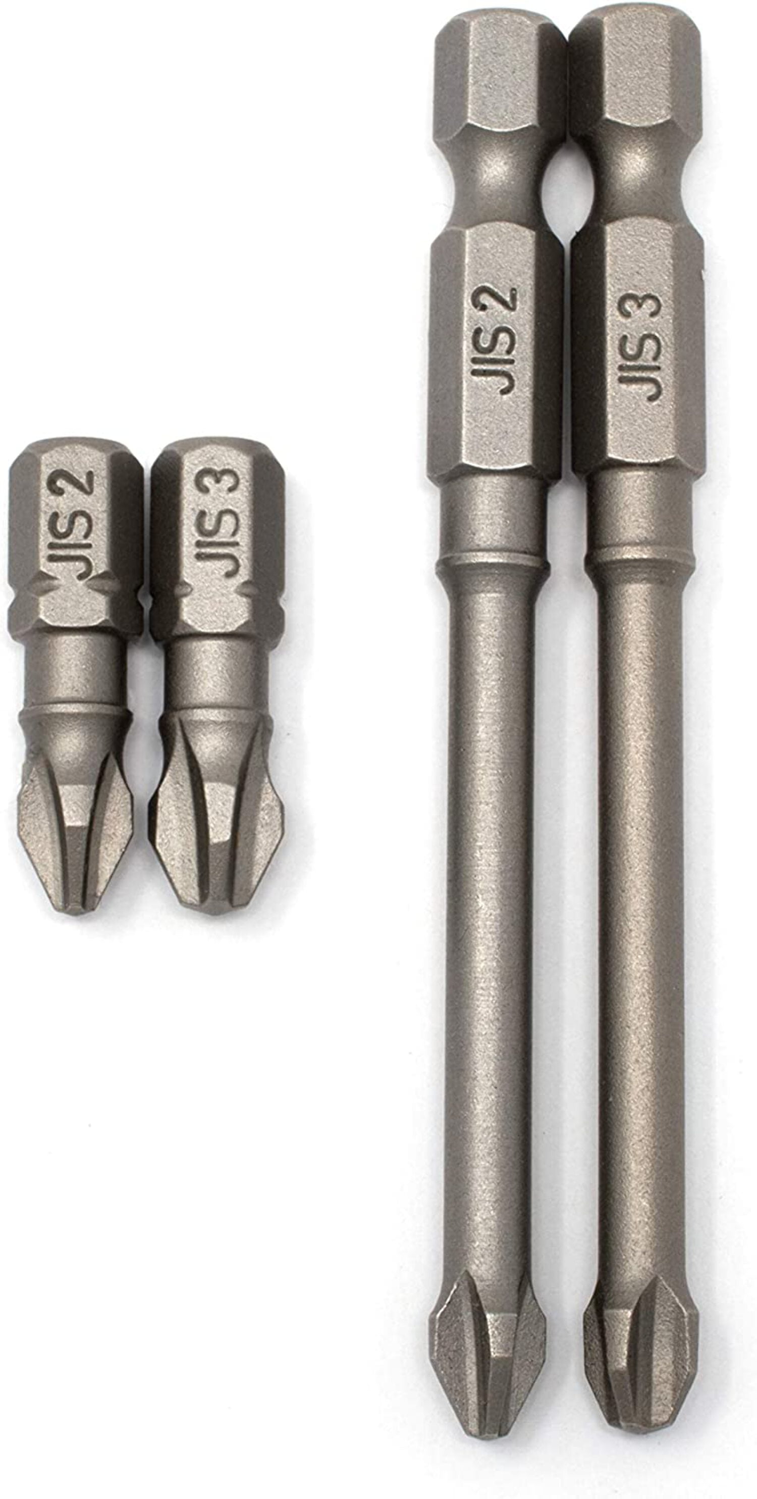 JIS (Japanese Industrial Standard) 7-Piece JIS Driver Set Includes (3) JIS Screwdrivers (#1, 2, 3) and (4) JIS 1/4" Impact Bits (#2, 3, Short & Long) 0059-005/006