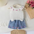 thumbnail image 2 of Infant Baby Toddler Girls Clothes Solid Color Sleeveless Camisole Linen Pants Set Baby Summer Outfits Girls Summer Set 1-4 Years,18-24 Months, 2 of 4